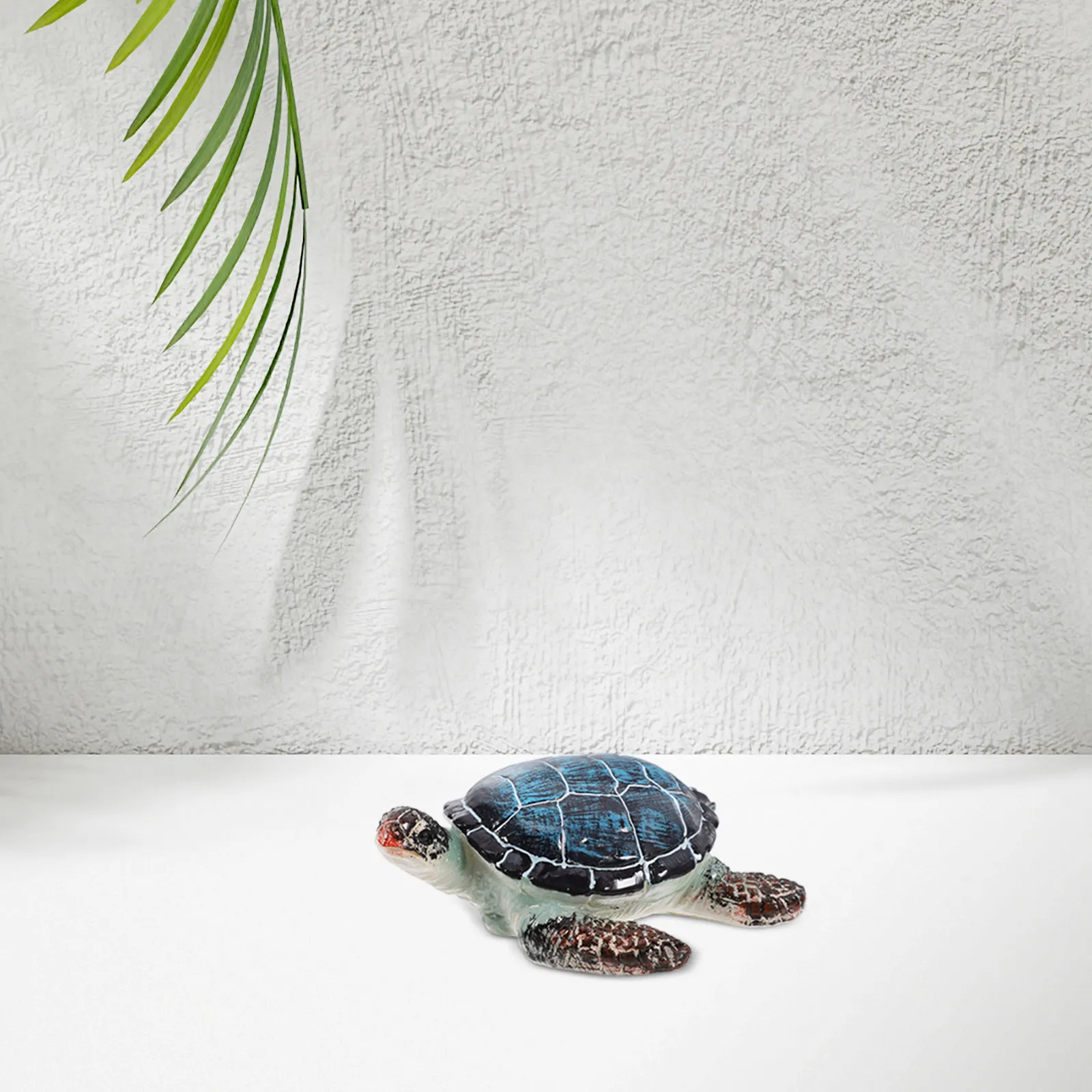 Blue Sea Turtle Resin Decoration Ocean Inspired Lifelike Modeling Smooth Finish Vivid Color Display Item for Indoor
