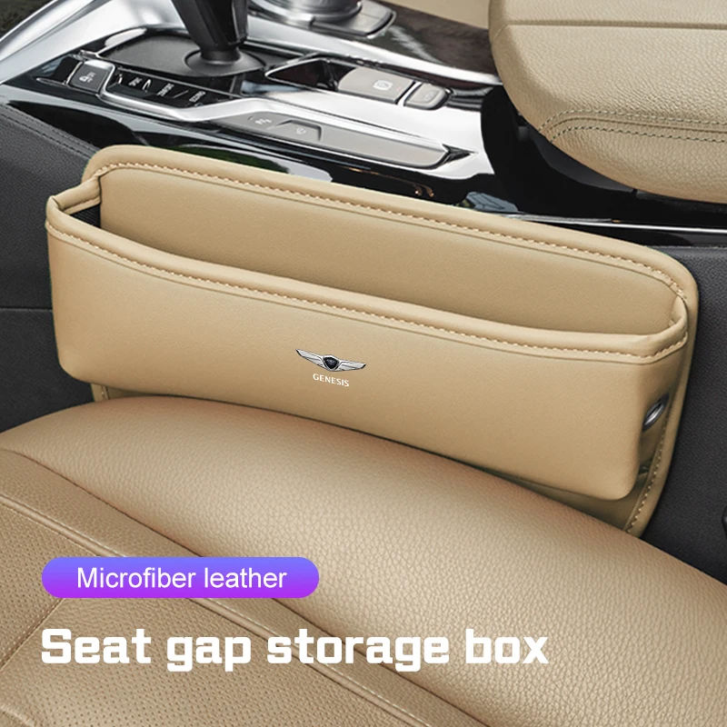 Car Seat Gap Organizer Center Console Side Storage Box for Genesis G80 GV70 GV80 GV60 G70 Essentia Neolun G90 GV90 X Accessories