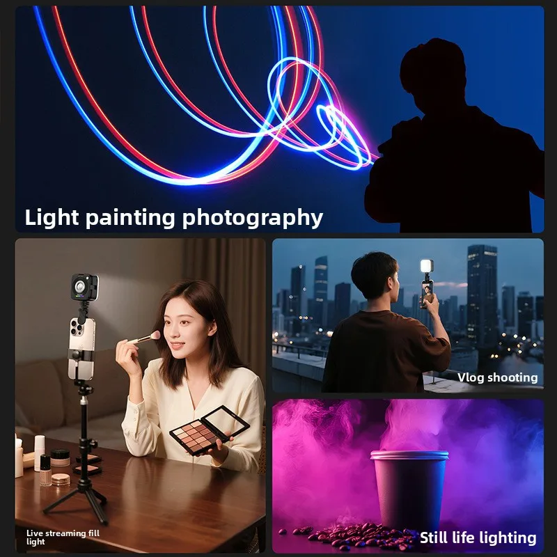 Lampu Atmosfer Saku M22 RGB (Baru) - Ringkas untuk Ponsel/Kamera Mirrorless, Sempurna untuk Siaran Langsung, Pencahayaan Foto & Video