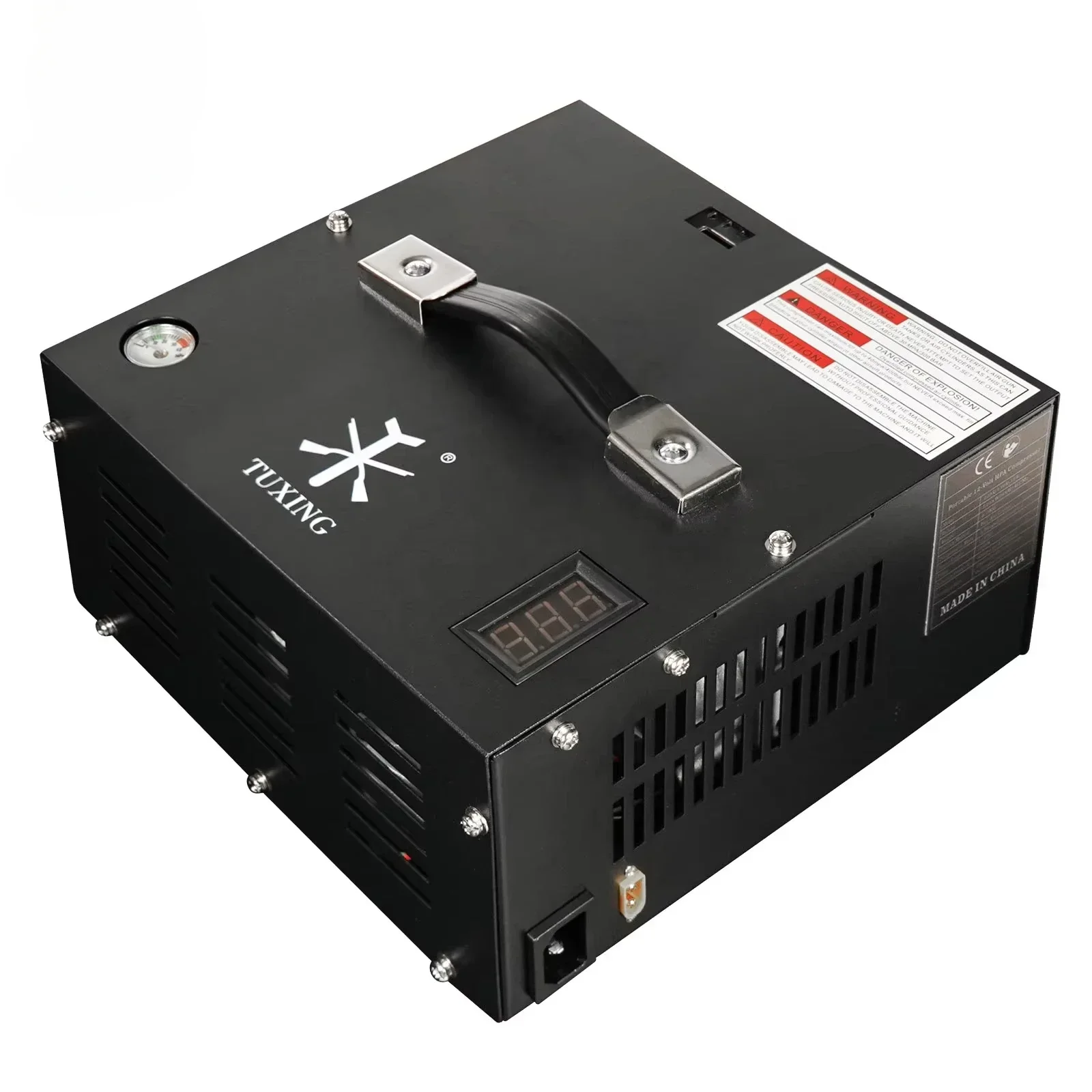 

TUXING CE OEM Customized Built-In 220V/110V 12V 4500psi/300bar /30Mpa DC Convenient Paintball Game Hunting PCP Air Compressor