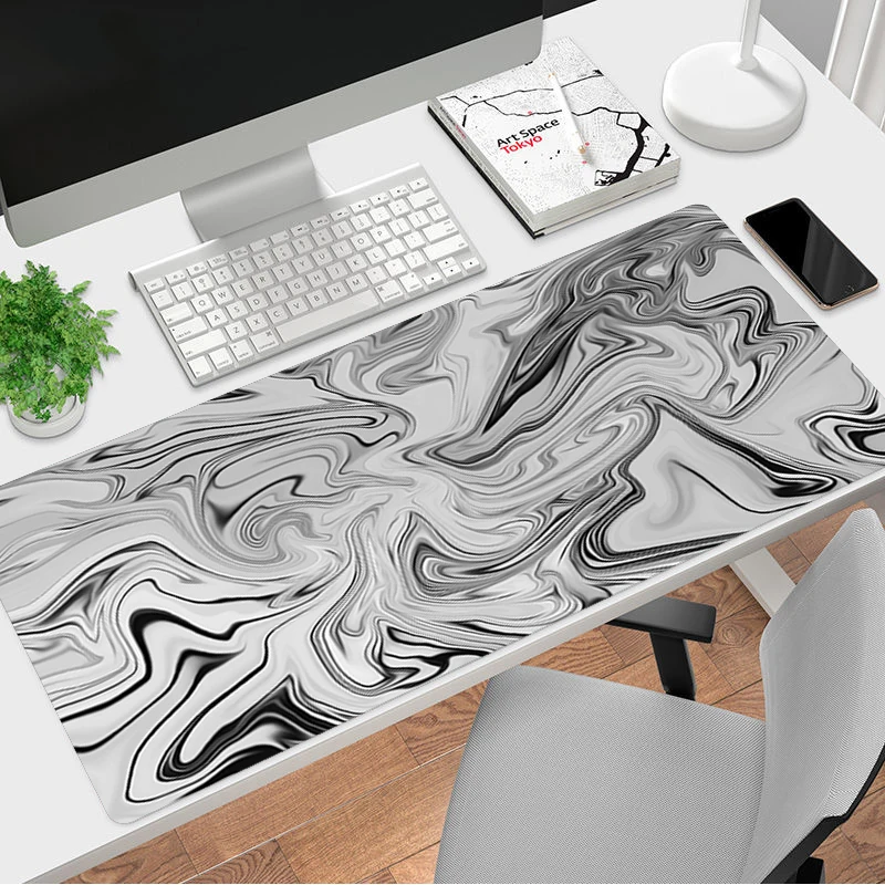 Black and White Lines Mousepad HD Printing Computer Alfombrilla Gaming Mouse Pad Keyboard PC Tapis De Souris Mausepad Deskmat