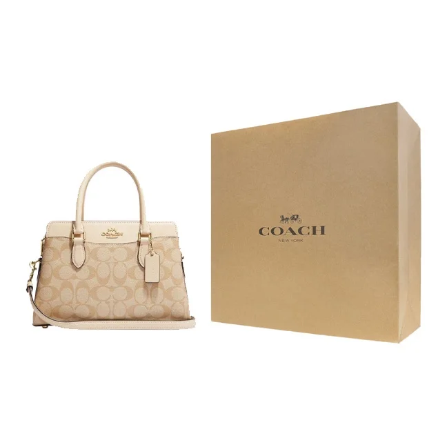 COACH Darcie Artificial Leather With Cow Leather Shoulder Bag, Crossbody Bag, Handbag Mini Women's Light Khaki CH503-IMOT4