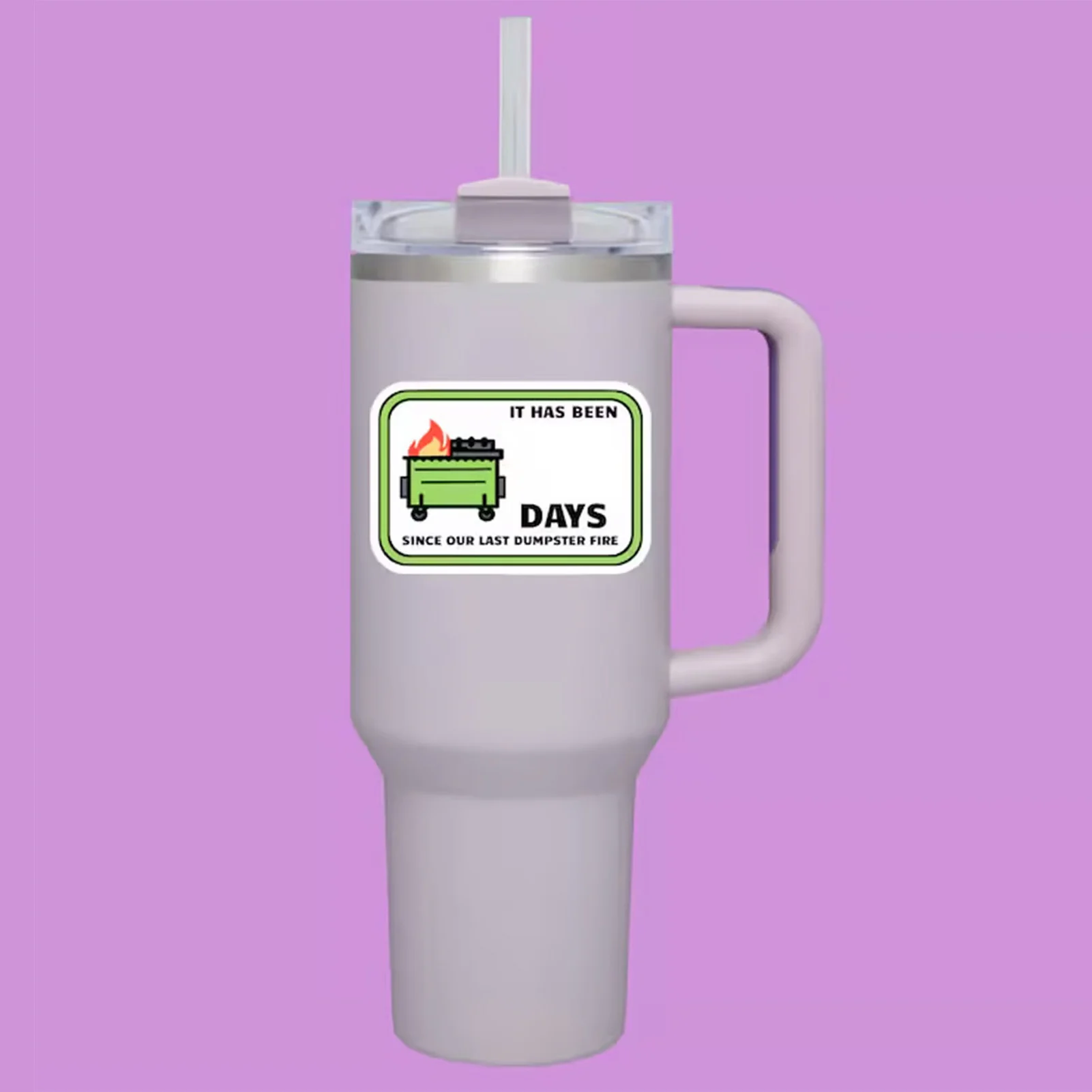 Dumpster Fire Day Count Sticker Monitor Waste Disposal Days Sticker Perfect for Homes Offices