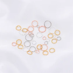 50pcs 14K/18K Platinum Silver Gold Plating High Quality Brass Jump Ring Split Ring Connectors For DIY Jewelry Making Accessories