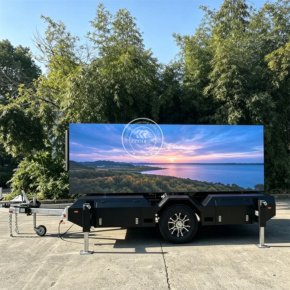 Mobile LED Billboard Trailer Outdoor Digital Screen Trailer For Sports Event Concert And Public Media Advertising Use