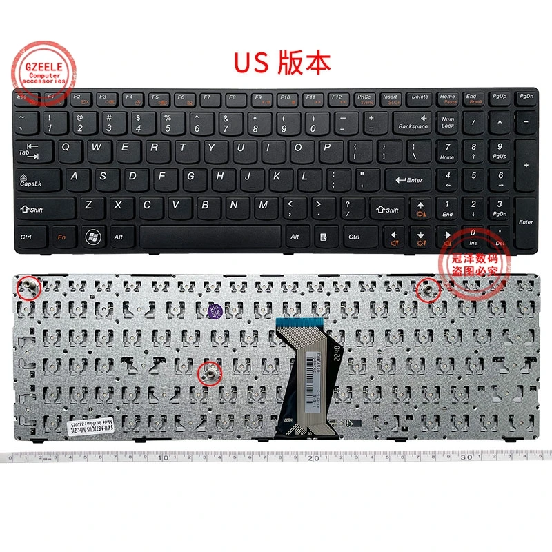 

US/RU New English Laptop Keyboard For Lenovo V570 V575 Z570 Z575 B570 B570E V580 V580C B570G B575 B575E B590 B590A