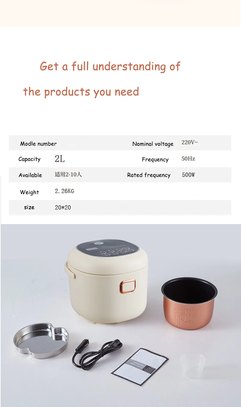 110v 220v  Rmier muti-functional rice cooker mini 2L intelligent reservation 3 to 4 family small dormitory  4 to 5 people eating