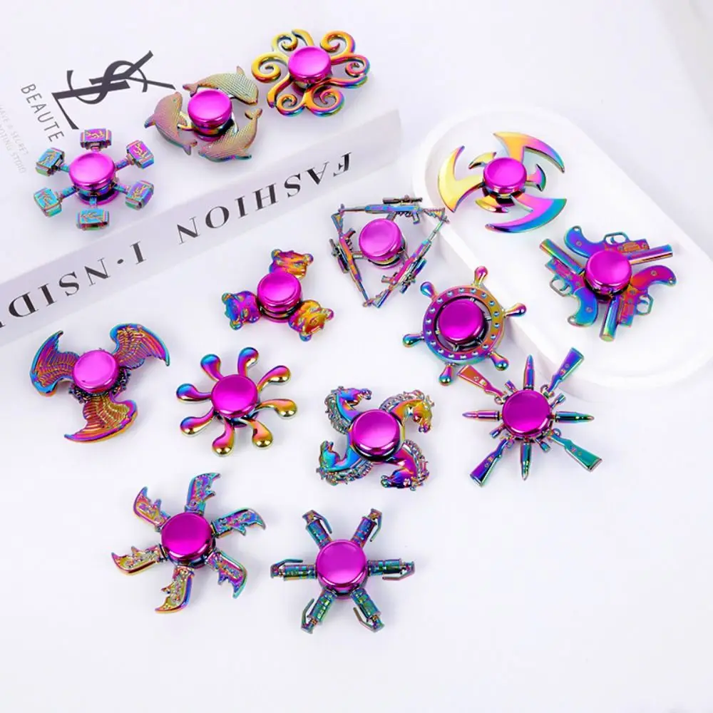Dragon Wings Hand Spinner Low Noise High Speed Metal Rainbow Finger Spinner Anti-Anxiety Alloy Fingertip Gyro Birthday Gift