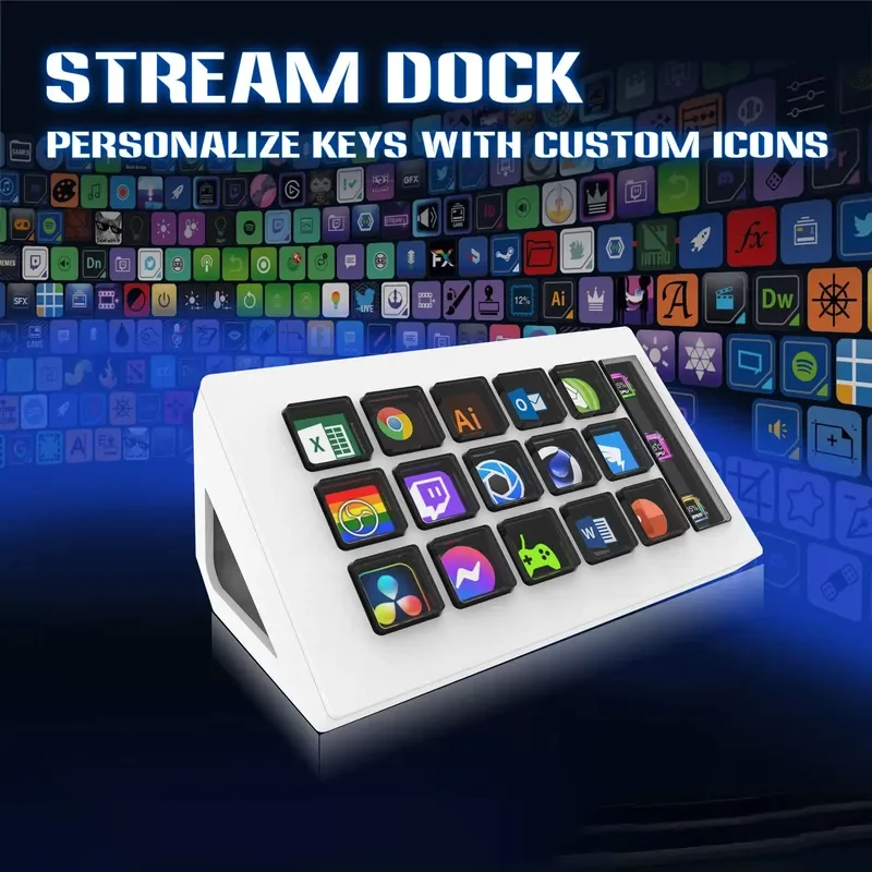 

Streamdeck Visual Keyboard Controller Console 15 Macro Keys Trigger Actions In Apps And Software Like Obs Works With Mac Pc Gift