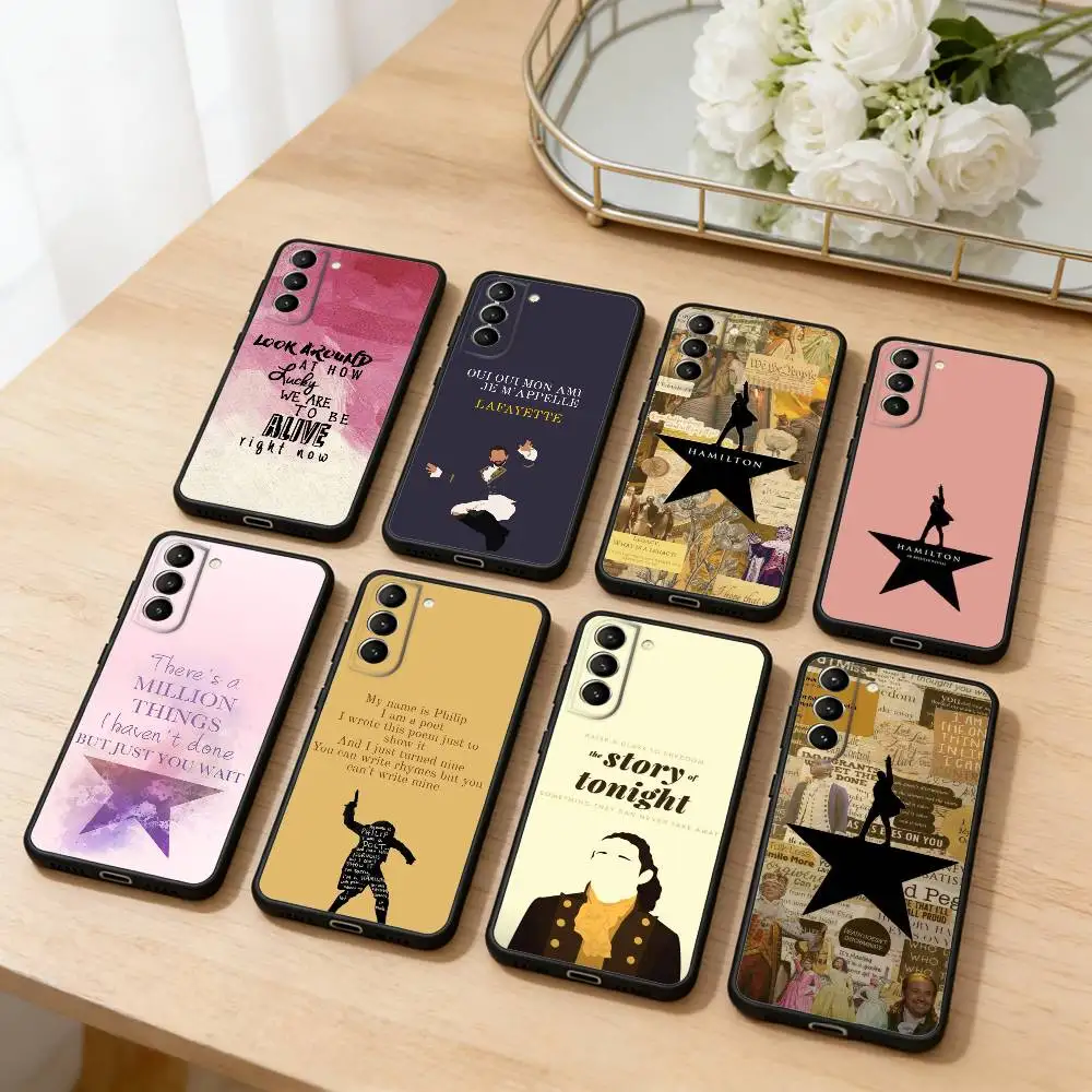 حافظة هاتف هاميلتون-موسيقية-أغاني لهاتف سامسونج S25,24,23,22,30,21,10,9,Ultra,Plus,Lite,FE,4,5G حافظة سوداء ناعمة #1