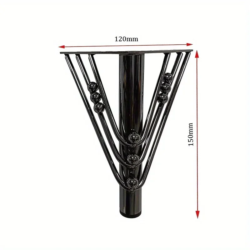 4pcs Furniture Legs Triangle top Plate feet Ball Decoration Bed Tablecouches Dresser Cabinet Side Table Adjustable Furniture Leg