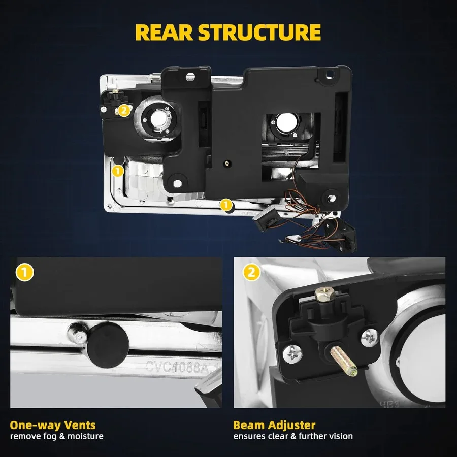 LED-koplampen compatibel met 19901999 Chevy C K 1500 2500 3500 Suburban Tahoe GMC Yukon met dagrijverlichting f