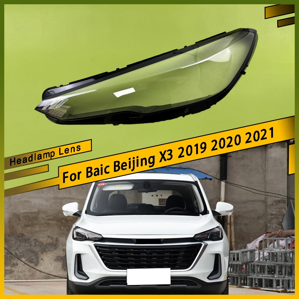 

Front Car Protective Headlight Glass Lens Cover Shade Shell Transparent Light Housing Lamp For Baic Beijing X3 2019 2020 2021