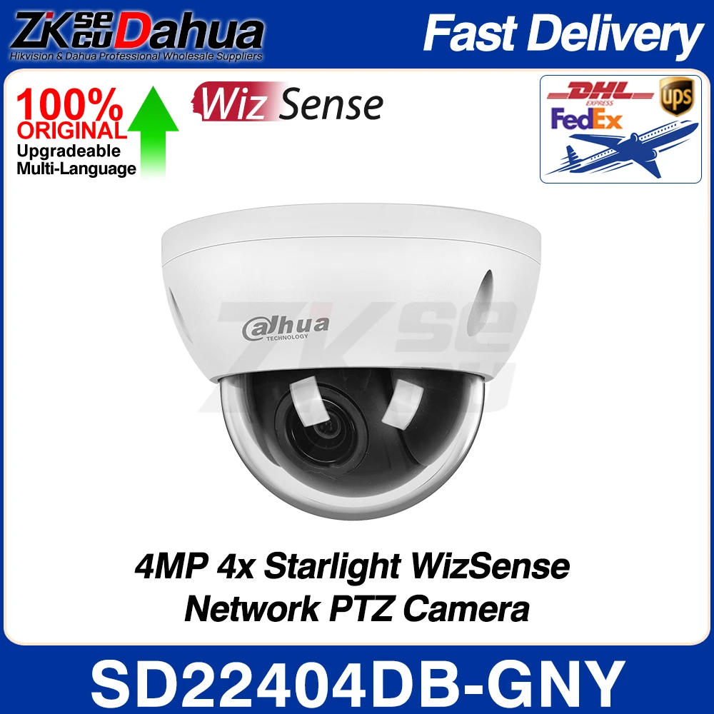 

Dahua SD22404DB-GNY 4MP 4X Starlight WizSense Network PTZ POE IP-камера Скоростная купольная молниезащитная IVS Face Detect SMD3.0 IK10