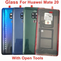 Glass Back Lid For Huawei Mate 20 Battery Cover Rear Door Housing Panel Case Shell With Camera Lens Flashlight Adhesive