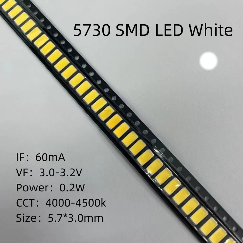 

0.2W 5730 SMD LED Natural white 5.7*3.0mm High brightness High quality lamp beads