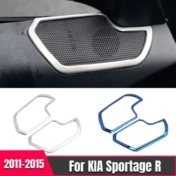 2Pcs Stainless steel Car Interior Door Stereo Speaker Decorative Cover Trim for Kia Sportage R 2011 2012 2013-2015 Accessories