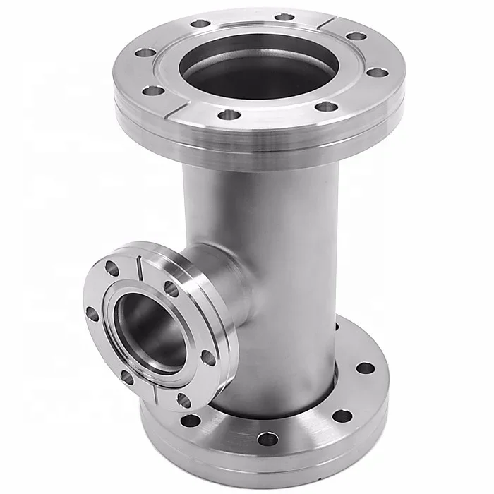 CF  Sizes Ultra-High Vacuum Stainless Steel Reducer Tee 304/316L Electropolished for SEMI/Pharma Low Pressure