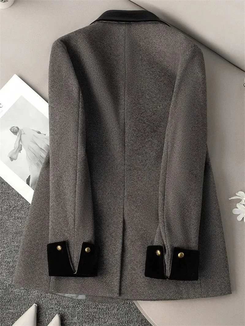 الكورية الخريف موضة جديدة الصوفية البدلة سترة المرأة فضفاضة طويلة الأكمام مزاجه عادية مكتب كل مباراة السيدات السترة أبلى #5