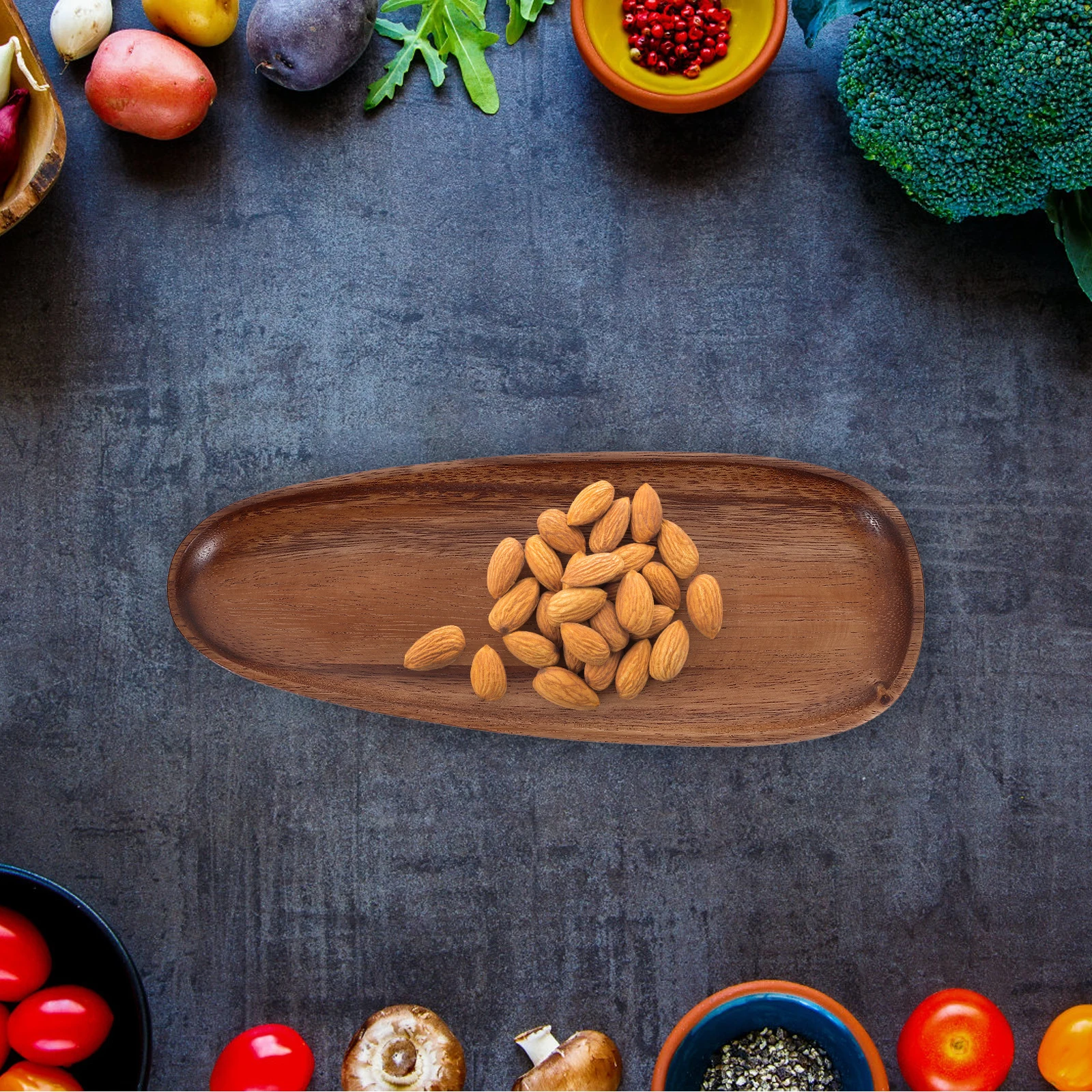 

Wooden 30x12x2cm Wood Plate Fruit Snack Serving Bread Food Storage Tray Rustic Color Easy Clean Wooden Tea Tray