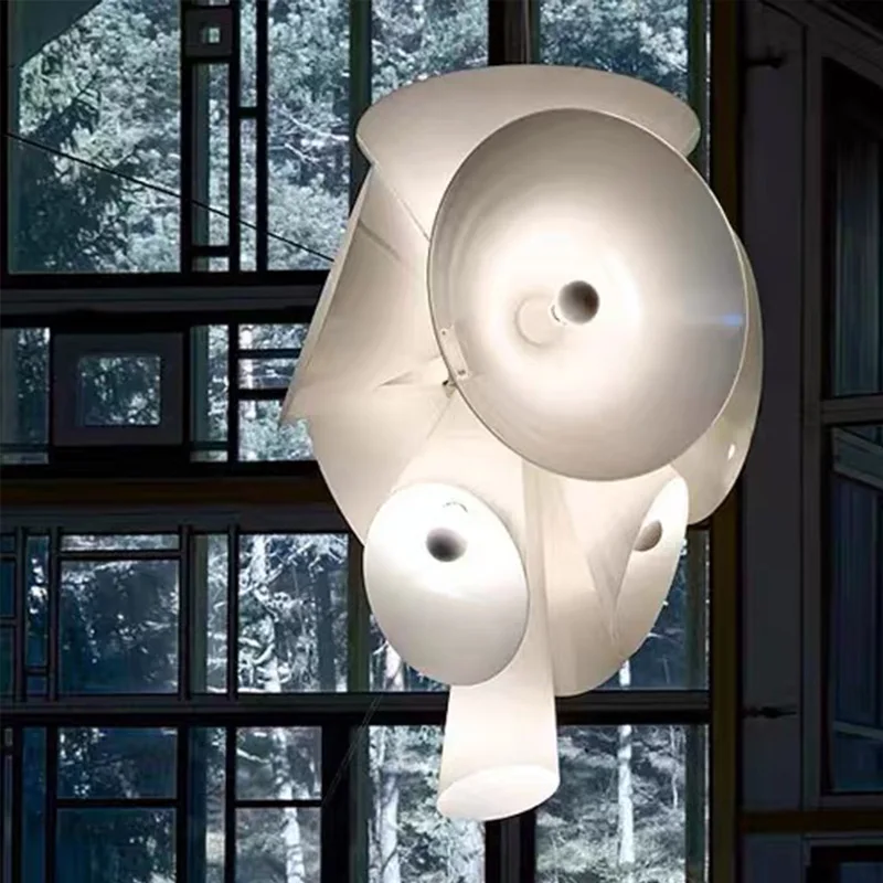 

Новая люстра-подвеска 2026 года из белого стекла в форме трубчатой лампы, с регулируемой яркостью, для отелей, баров, ресторанов, гостиных