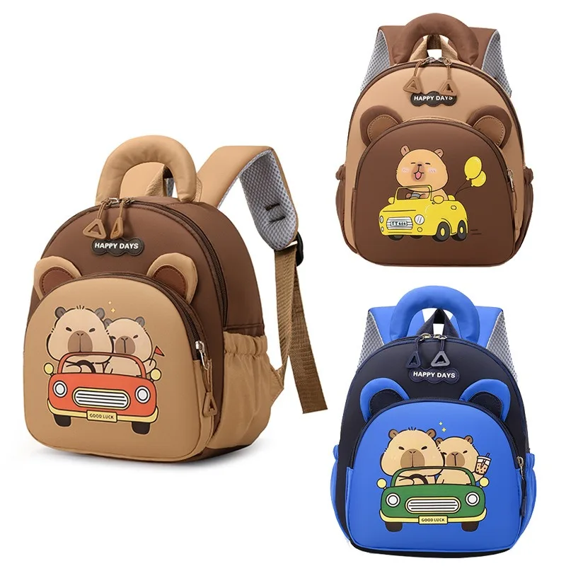 Cute Capybara Kids Backpack for Kindergarten | Cartoon Animal School Bag for Boys & Girls | Lightweight Small Bookbag Waterproof