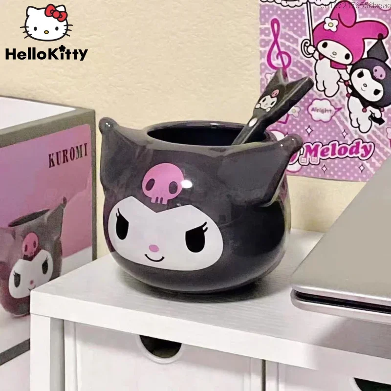 Sanrio Kuromi Cartoon Cute Cup Ceramic Sweet Girl Mug Women Household Morning Tea Cup Water Cup Creative Birthday Gifts