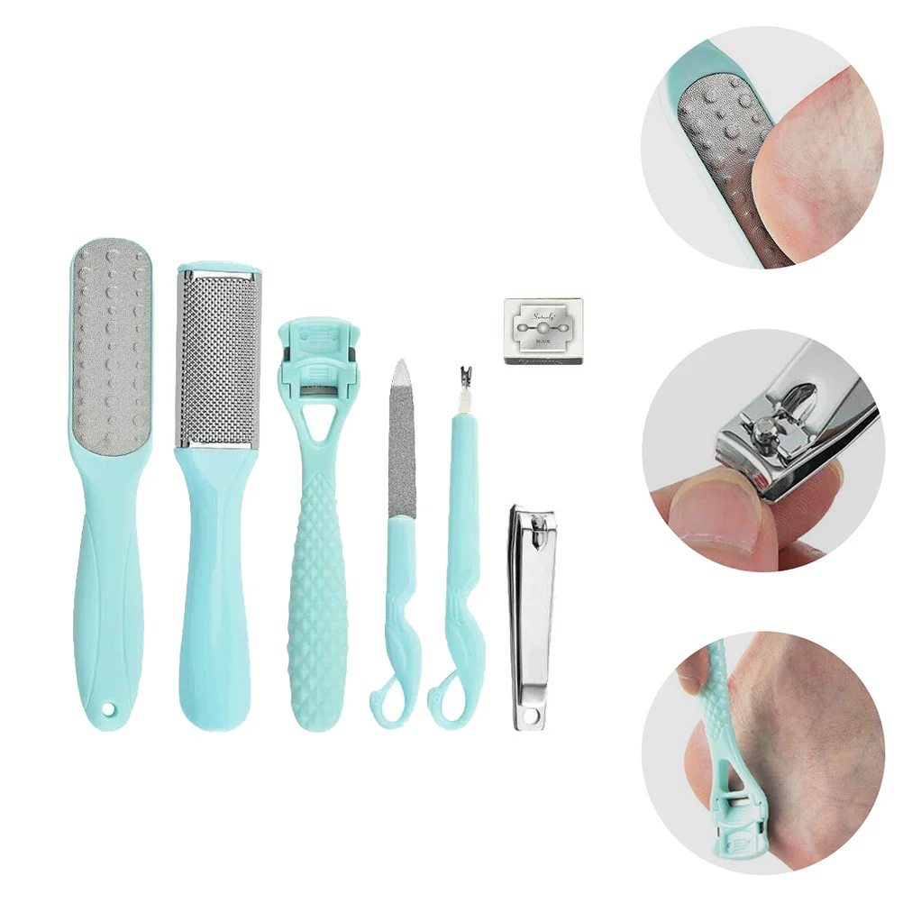 1 ensemble Kit de pédicure dissolvant de peau morte dissolvant de callosités bleu ciel outils de soins des pieds pieds lisses enlever le vernis à ongles
