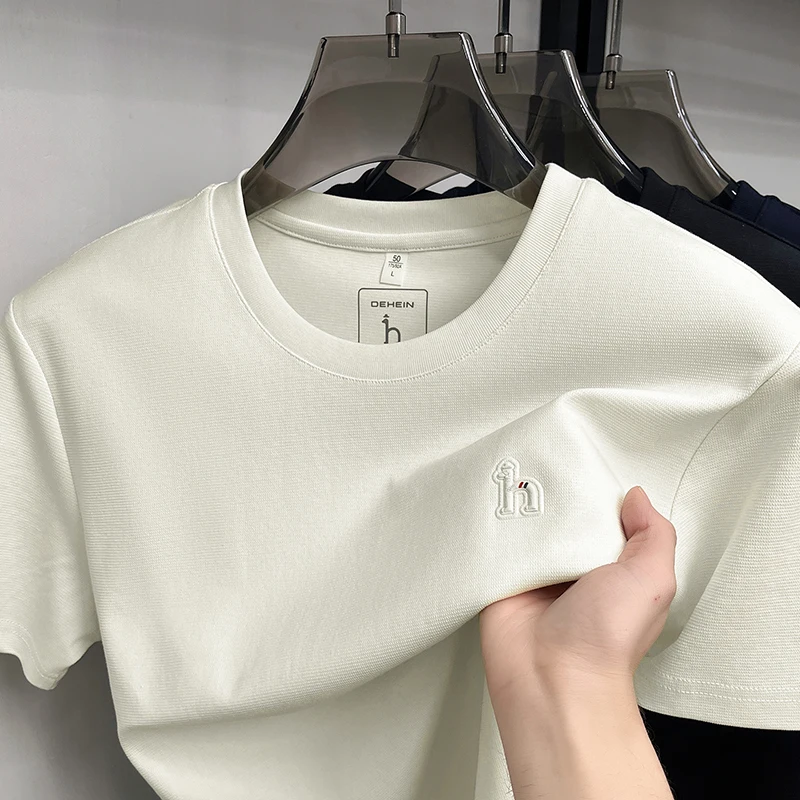 

Men's Round Neck T-shirt 2026 New Cotton Youth Trend Half Sleeved Men's Base Shirt