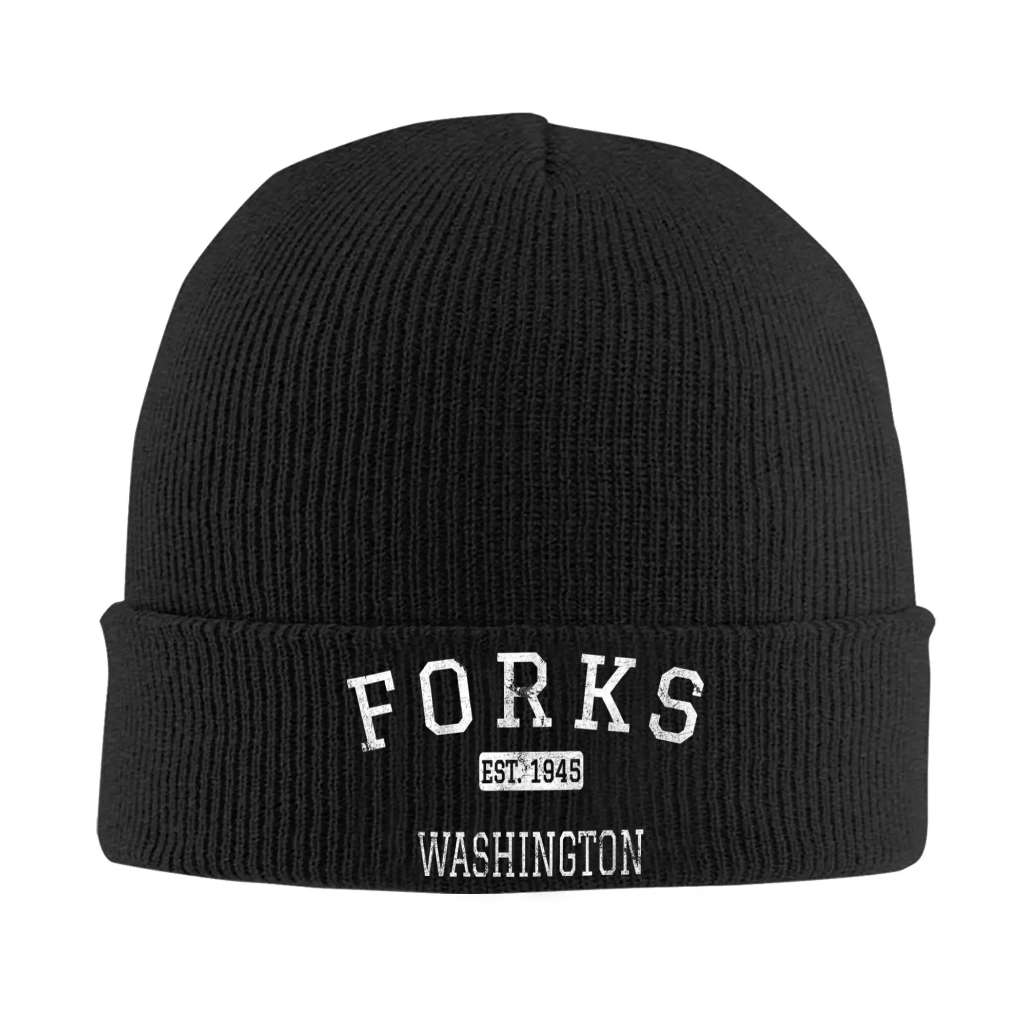 

Forks Washington WA Knit Hat Beanie Hats Outdoor Sport Elastic Men Women Unisex Bonnet Hats Winter Graphic Vintage Caps