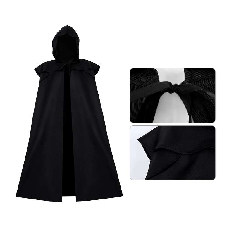 애니메이션 코스프레 코스튬 나이트 프리테 왕자 고딕 레트로 후드 망토, 긴 로브, 할로윈 카니발 재킷 망토
