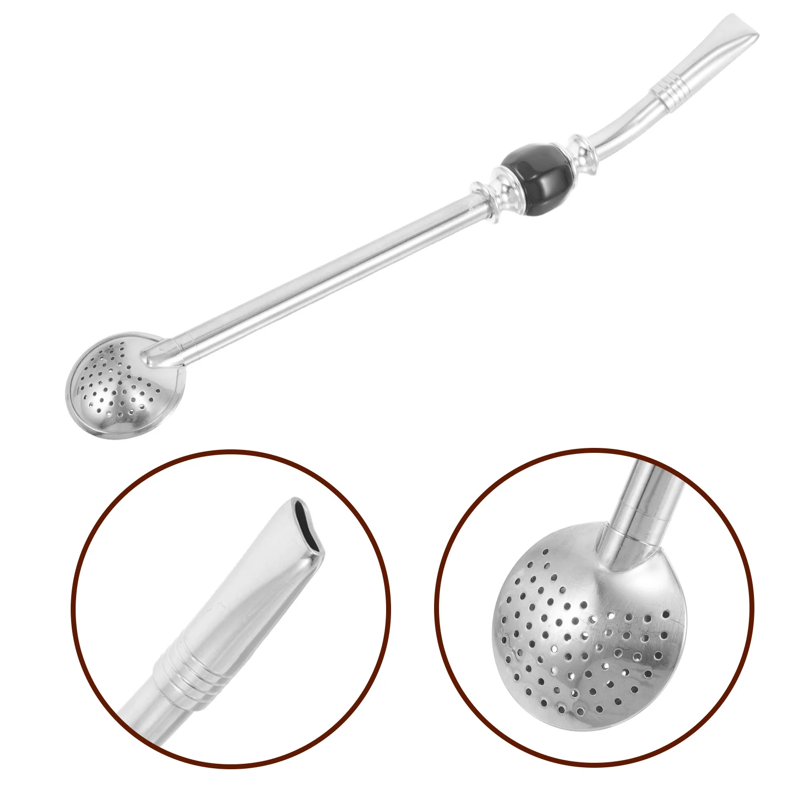 

Matte Tea Straw Reusable Drinking Stainless Steel Straws Metal Beverage Stirring Cocktail Filter Long Handle Strainer
