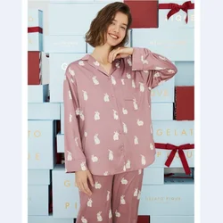 Room Wear Pigiama da donna da donna Set Pigiama estivo primaverile Homewear Raso sottile (con etichette)