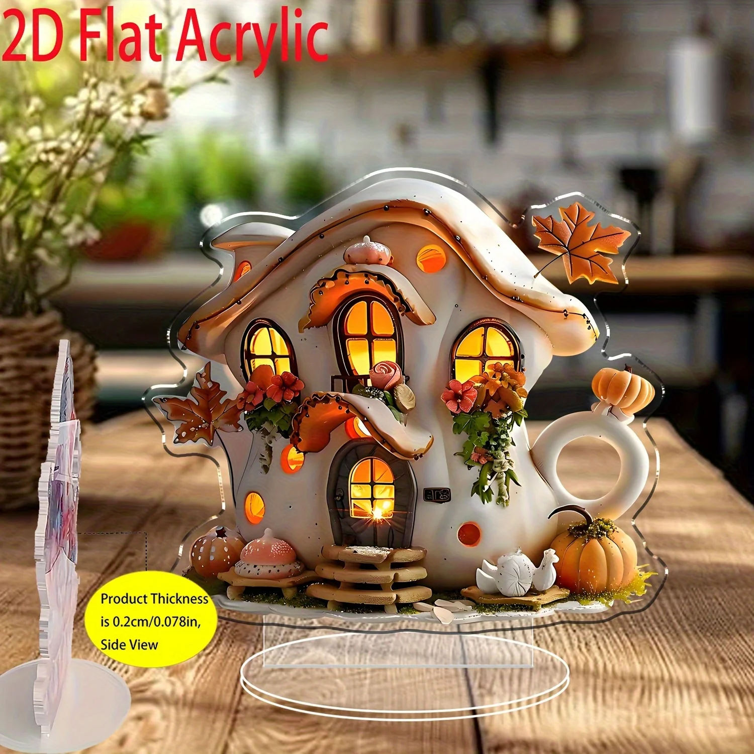Bohemian Style Acrylic Pumpkin Decoration for Thanksgiving Halloween Rustic Home Living Room Ornament Holiday Gift