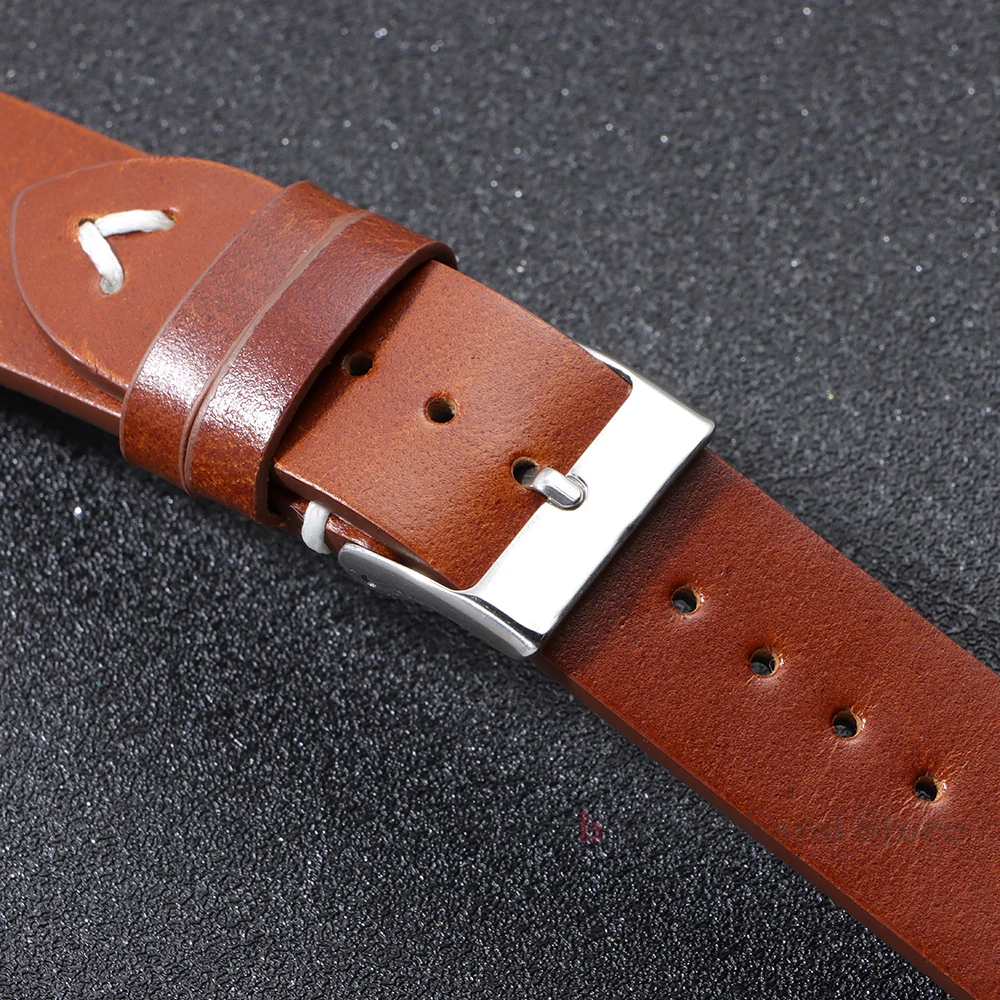 Ремешки для часов из воловьей кожи 18 мм, 20 мм, 22 мм для Samsung Galaxy Watch 6 5 4, сменный браслет, быстросъемный браслет
