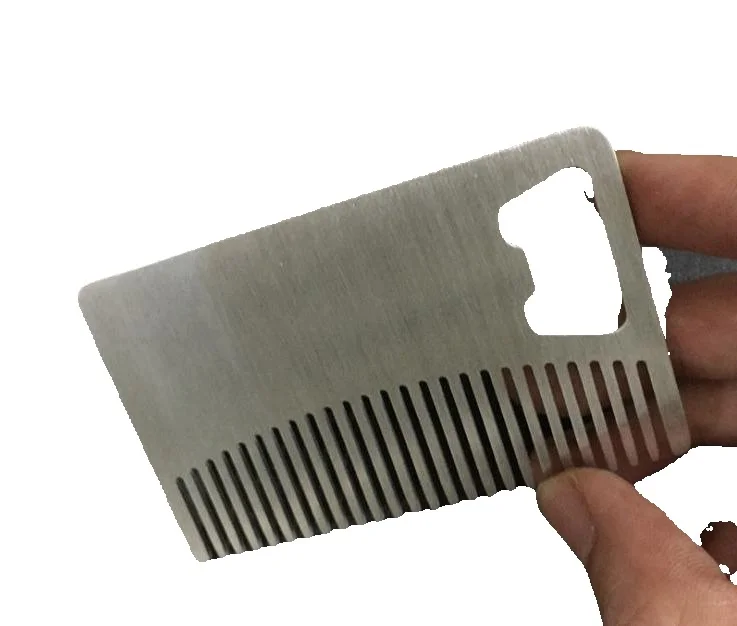 50pcs Fast Shipping Comb Card Style Men's Mustache Comb Beer Openers Anti Static Stainless Steel Comb Bottle Opener Wholesale