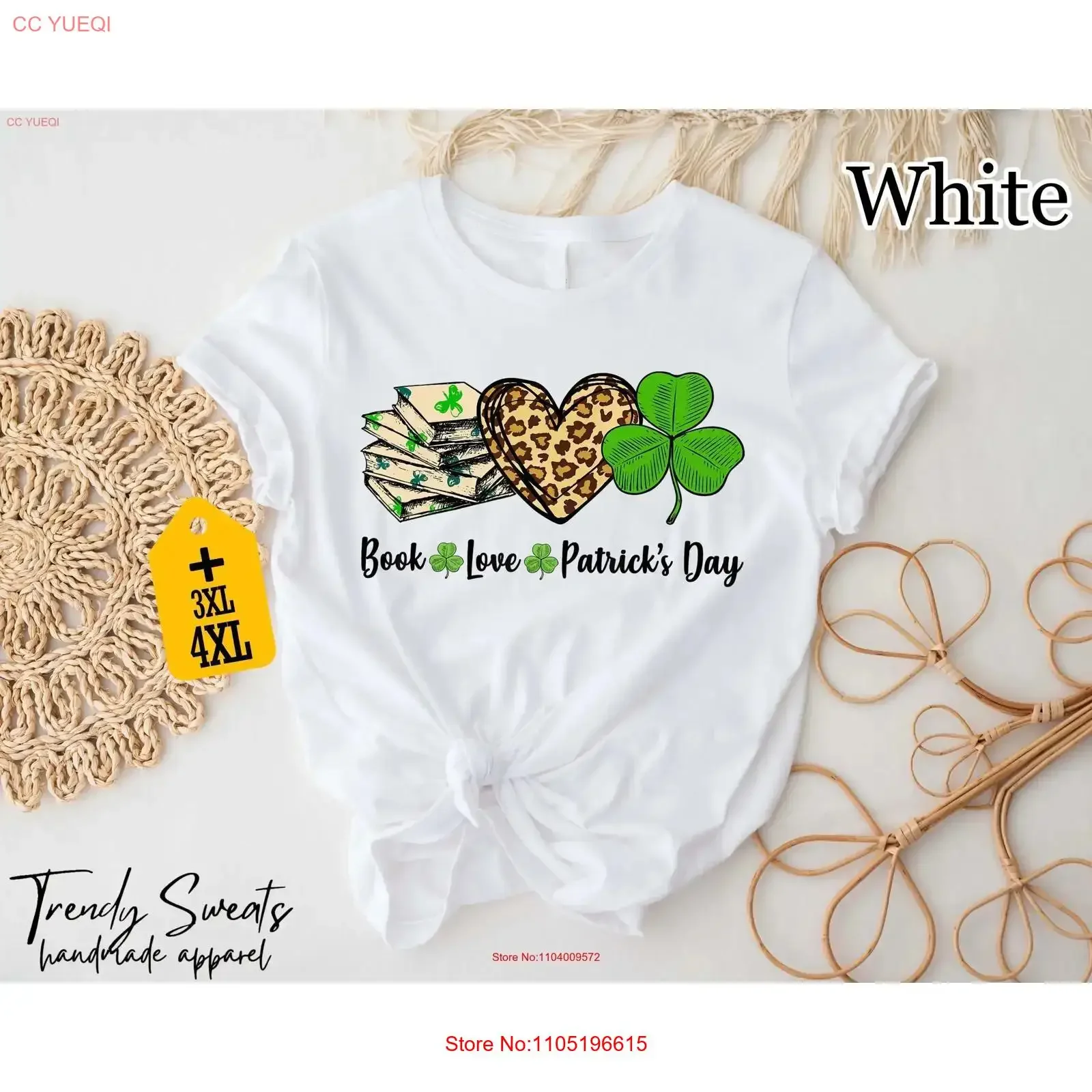 Book Love Patrick's Day T Shirt Shamrock Lucky Bookish Irish Paddy's Funny Bookworm vintage Washed Versatile Breathable