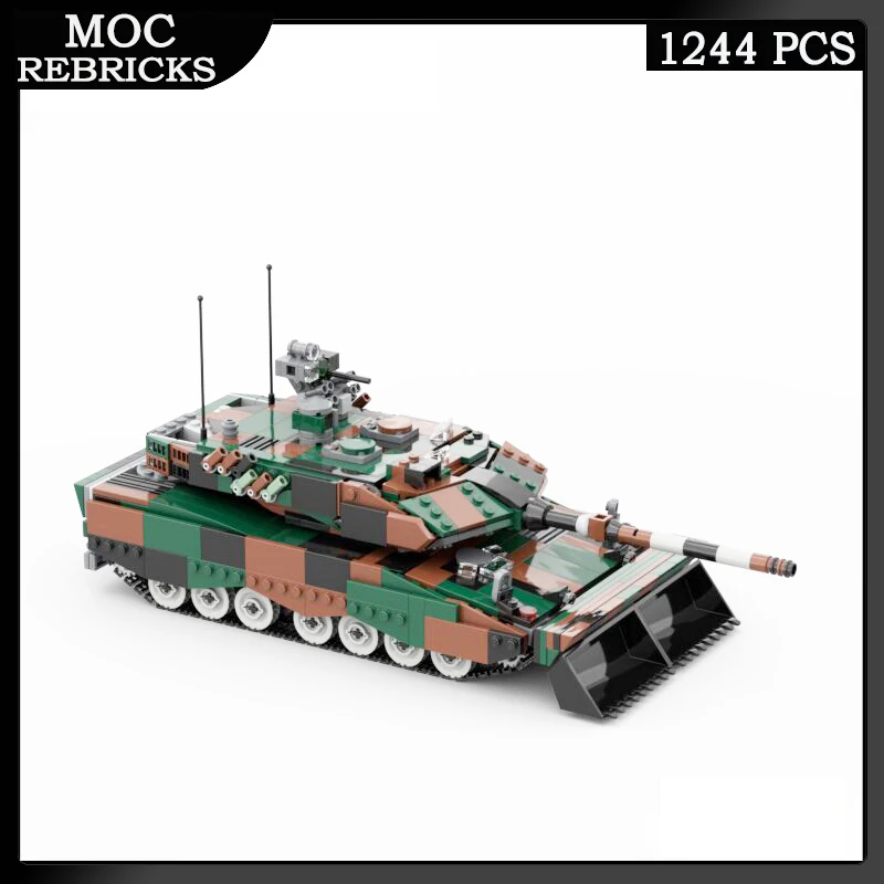 Segunda guerra mundial veículo armas alemã tanque de batalha principal leopardo 2a4 modelo rastreado blocos de construção militar quebra-cabeça tijolos brinquedo presentes natal