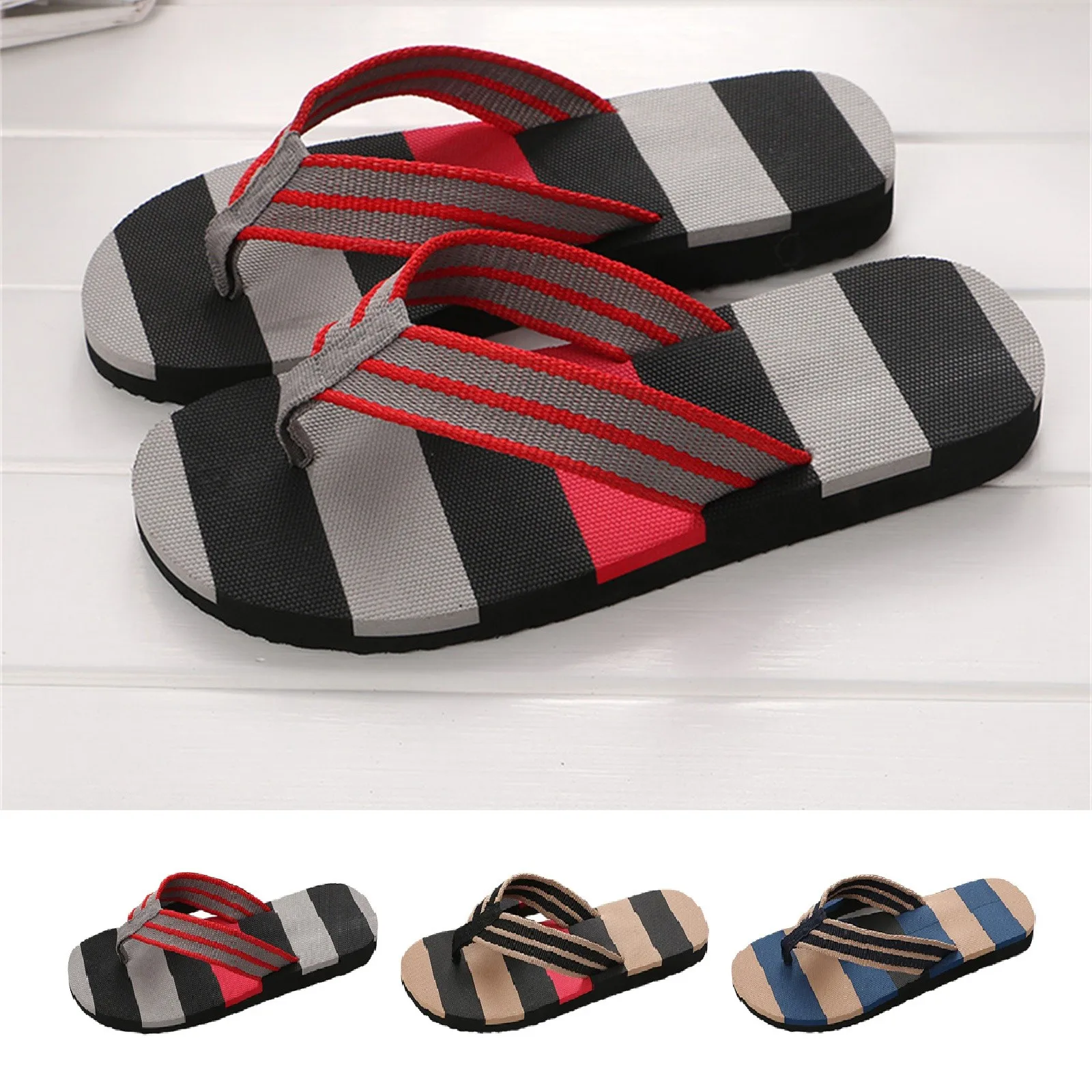 Men'S Slippers Summer Shoes Mixed Color Sandals Slippers Indoor And Outdoor Flip Flops Casual Beach Shoes Or Outdoor Flip Flops