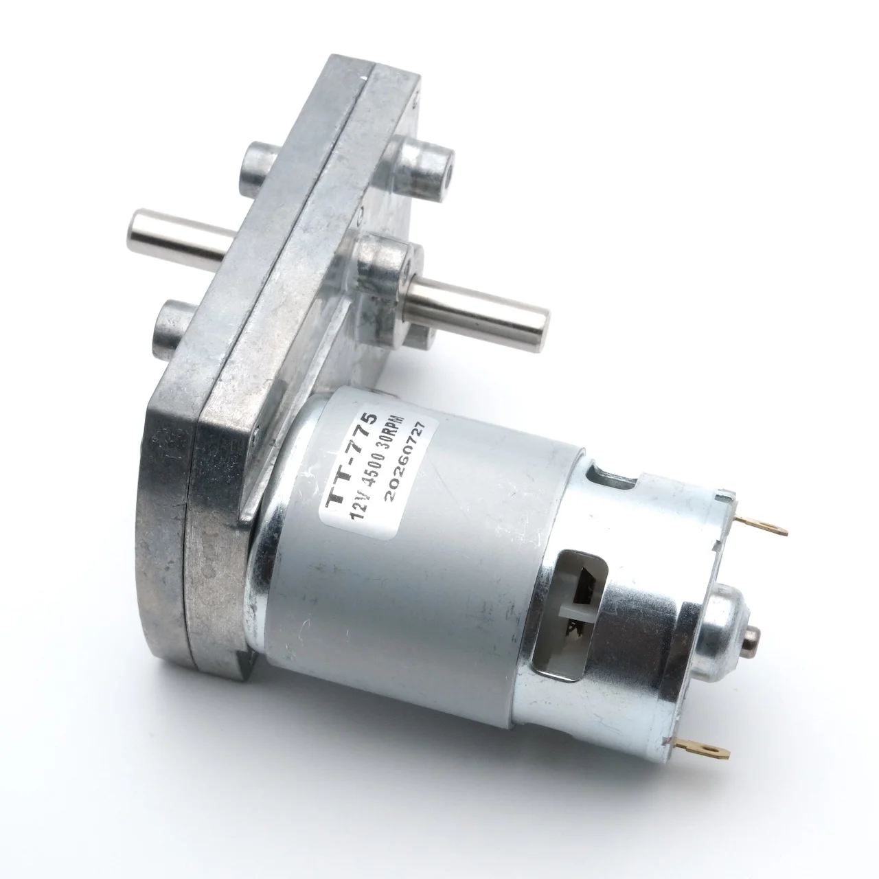 Square DC Reducer Motor TT-775 6V 12V 24V Double-Hollow Shaft High Torque Gear Motor DC 3-30V CW CCW Engineering Design DIY