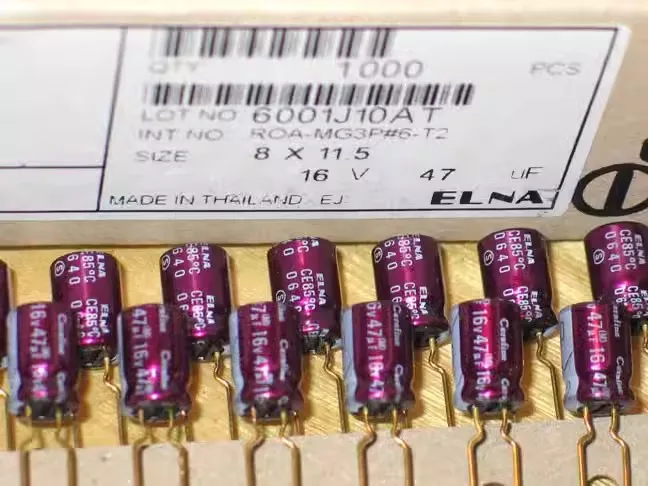 2024 NEW ELNA ROA Cerafine 16V47UF 8X12MM Cerafine 47uF/16V audio electrolytic capacitor Purple Red Robe 47UF 16V Golden feet