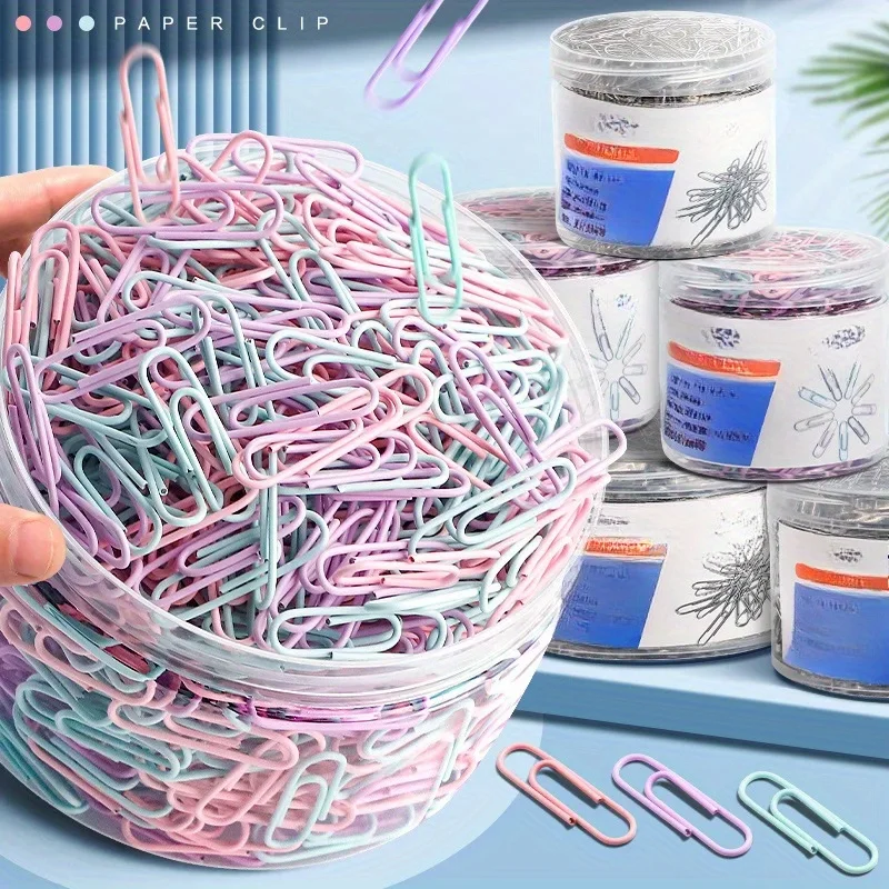 

500Pcs/Box Colorful Paper Clips Office Supplies Paper Clip Large File Bookmark Paper Clip U-shaped Buckle Office Supplies