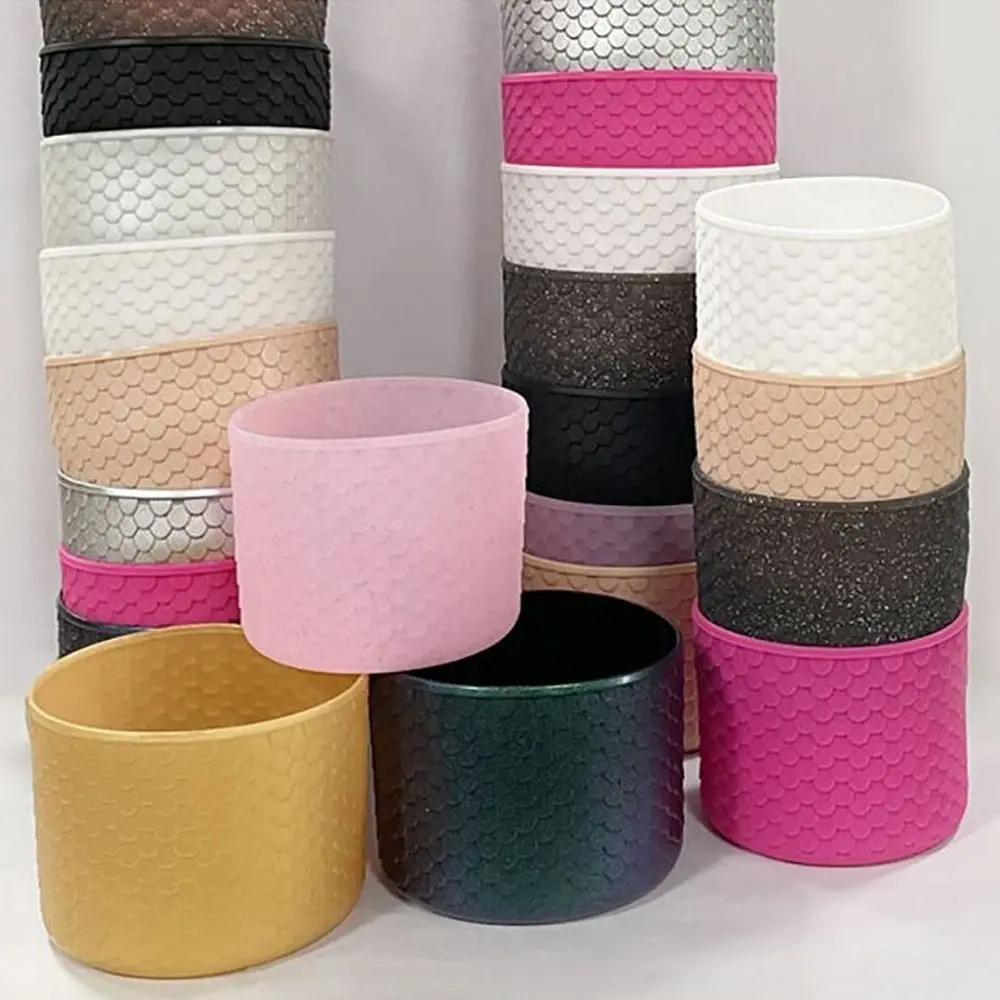 1Pcs New Anti-Slip Silicone Boot Protective Fish Scale Pattern Bottle Bottom Base Colorful Cup Sleeve for Owala 24oz 32oz 40oz