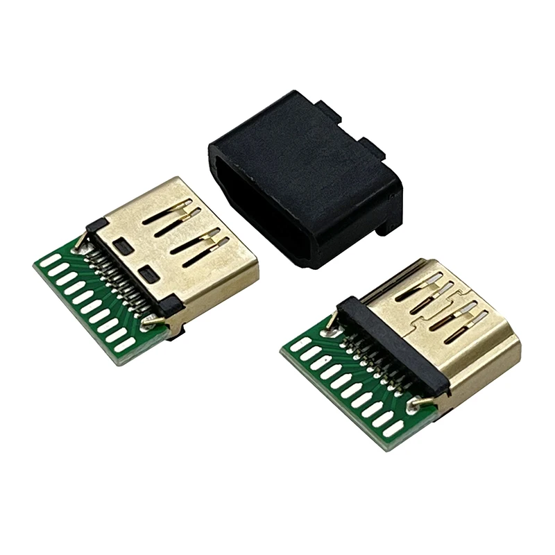 

20PCS HDMI female socket 19P with PCB board soldering wire type, high-definition interface 19Pin, 1.6 board thickness