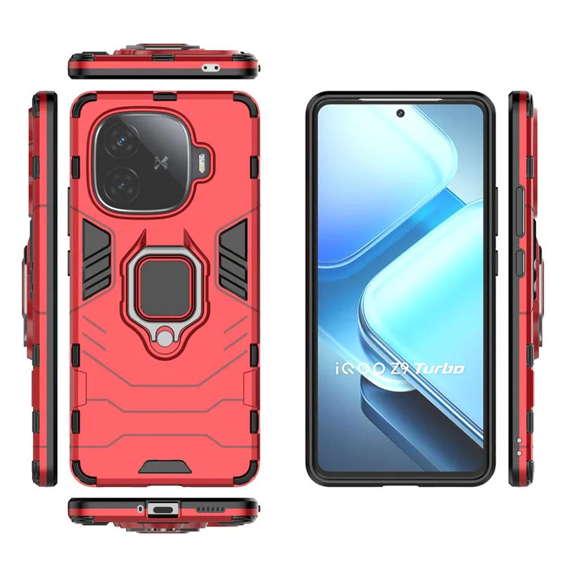 For ViVo iQOO Z9 Turbo Plus Case ViVo IQOO Z9 Turbo+ 5G Cover Holder Armor Bumper Protective Phone Cases On iQOO Z9 Turbo Funda