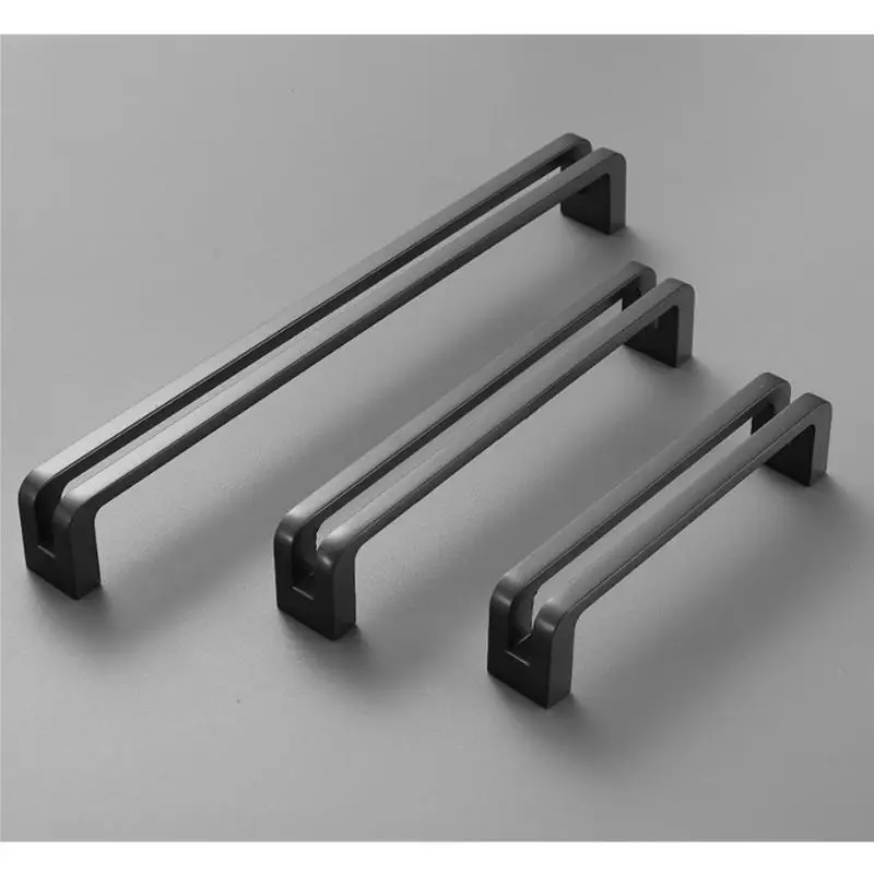 Uchwyty do mebli w stylu nordyckim Szare Czarne Szczotkowane Gałki do szafek kuchennych Uchwyty do szafek i szuflad Gałki Akcesoria kuchenne Okucia