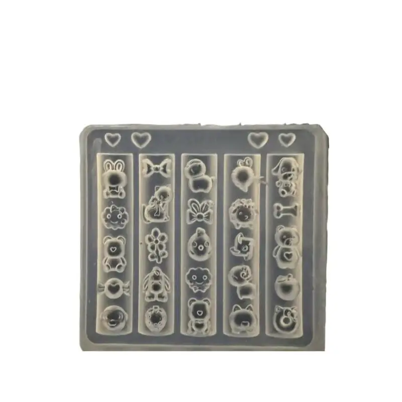 1 個動物園会議 3D ネイルモールドネイルアートデコレーション DIY デザイン高透明シリコーンネイルアートテンプレート