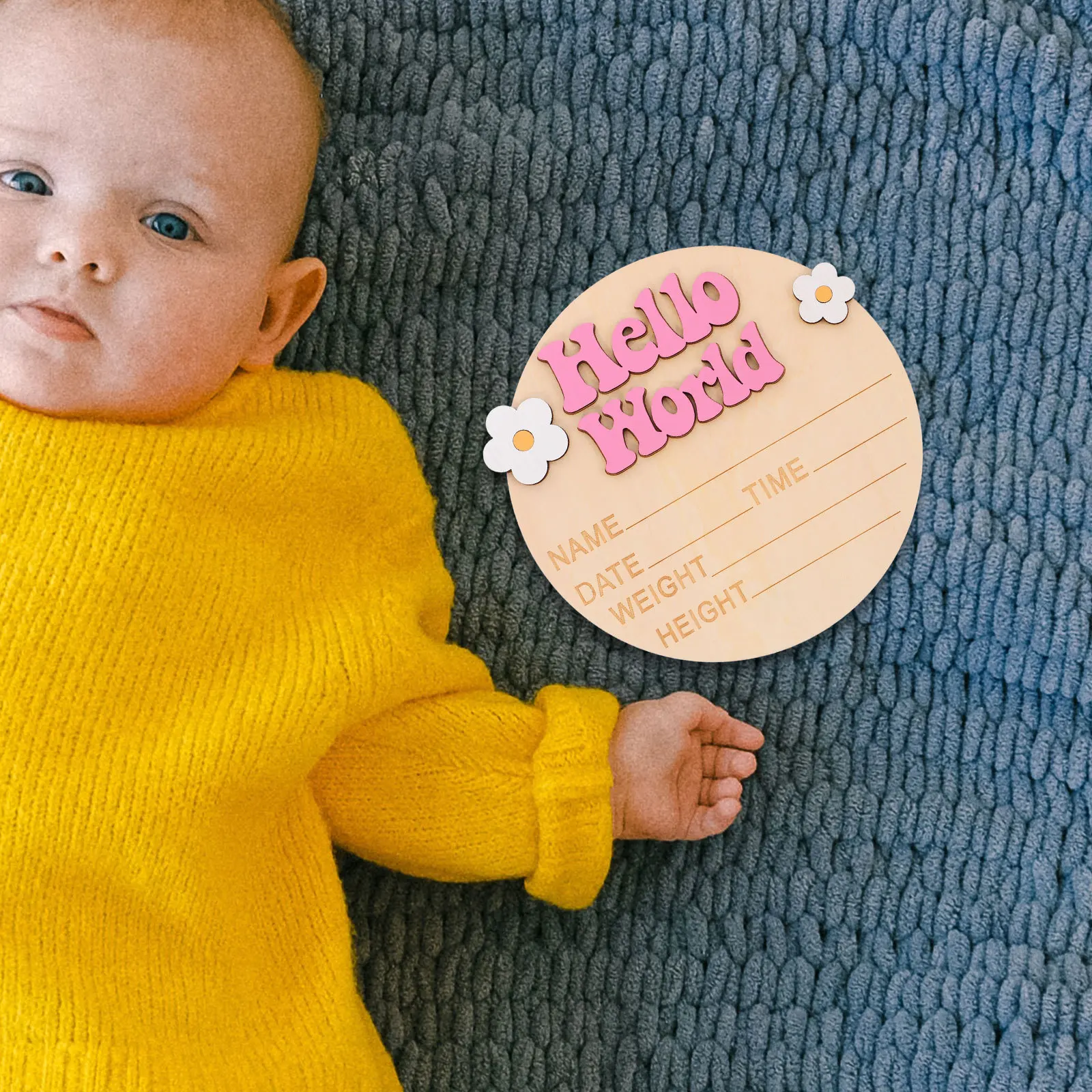 

Baby Announcement Sign Newborn Birth Smooth Wood Name Sign Nursery Decor Baby Photography Prop Birth Announcement