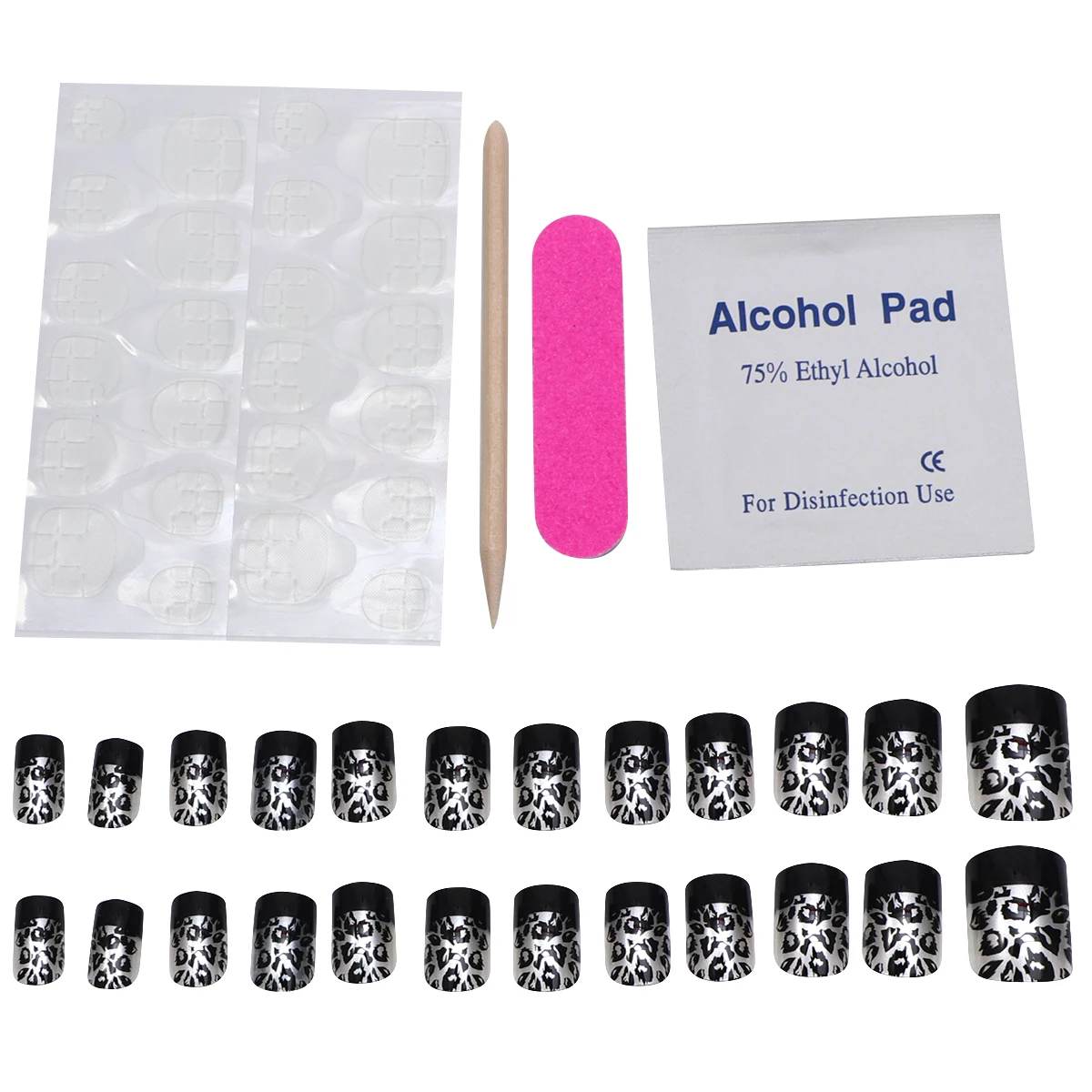 

24 Pcs Fake Nails Waterproof Stickers Women Women Nail Decor Nail Decals DIY Supplies Party Birthday Festival Decor