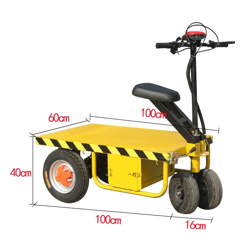 New Folding Electric Flatbed Truck Pulls Goods Four-wheeled Trolley Car Heavy King Small Truck Portable Trailer Trolley